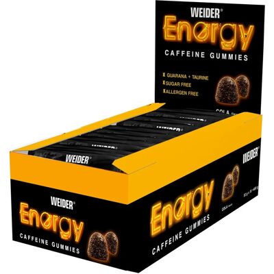 Gominolas de cafeína Energy - 15 unidades de 32g (Cola) - Weider Gominolas de cafeína Energy - 15 unidades de 32g (Cola) - Weider