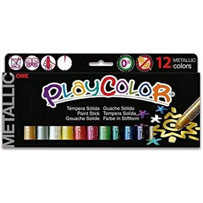 Playcolor Metallic 12 Feste Temperastifte - Tempera Playcolor Metallic 12 Feste Temperastifte - Tempera