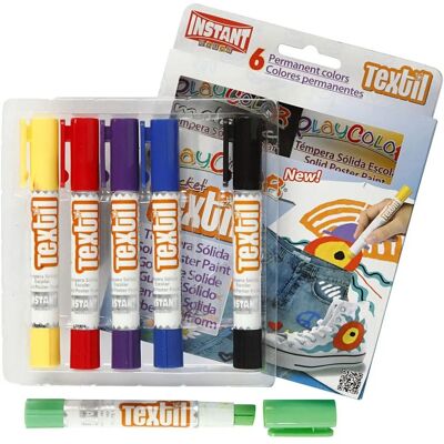 PlayColor Tekstilmale - Blandet farver - 6 stk PlayColor Tekstilmale - Blandet farver - 6 stk
