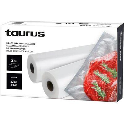 Rolos de embalagem Taurus 999258000 - Selagem a vácuo 22x6 cm Rolos de embalagem Taurus 999258000 - Selagem a vácuo 22x6 cm