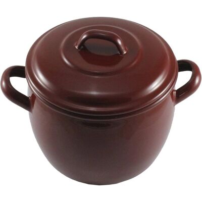 Vajilla esmaltada marrón Wurko - 16L - Apta para todo tipo de cocinas Vajilla esmaltada marrón Wurko - 16L - Apta para todo tipo de cocinas