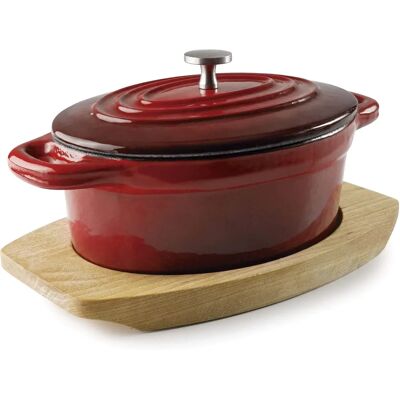 Lacor Oval Magma Rot Emaille Kasserolle - 13x10cm Lacor Oval Magma Rot Emaille Kasserolle - 13x10cm
