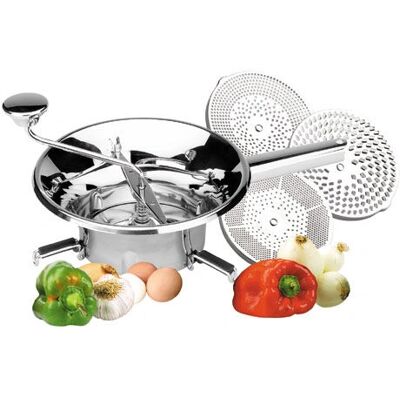 Lacor 60027 Presse-pommes en inox - 3 disques - 24cm - Publicité Lacor 60027 Presse-pommes en inox - 3 disques - 24cm - Publicité