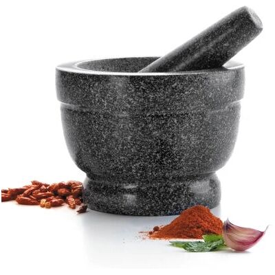 Mortier et pilon Lacor 60516 - Granit - 16x12cm - Publicité Mortier et pilon Lacor 60516 - Granit - 16x12cm - Publicité