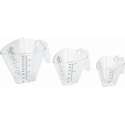 LACOR Mätbägare Set - 3 Trekantiga Plastkannor 250-500-1000ml LACOR Mätbägare Set - 3 Trekantiga Plastkannor 250-500-1000ml