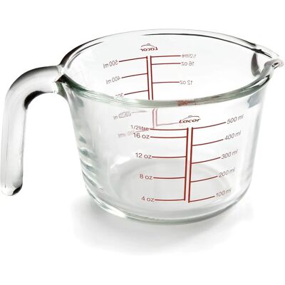 Lacor 0,5L boroszilikátüveg mérőpohár - Biztonságos és hőálló Lacor 0,5L boroszilikátüveg mérőpohár - Biztonságos és hőálló