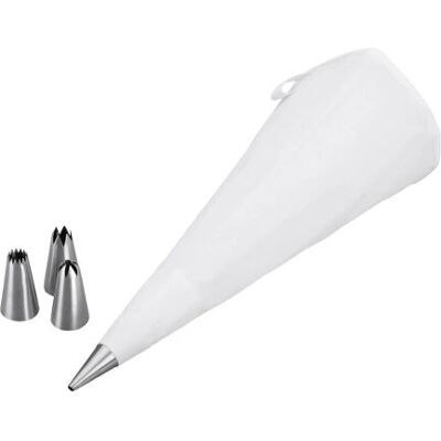 Lacor 68972 bakkerij decoratietool - Siliconen spuitzak, 4 spuitmondjes, 20cm Lacor 68972 bakkerij decoratietool - Siliconen spuitzak, 4 spuitmondjes, 20cm