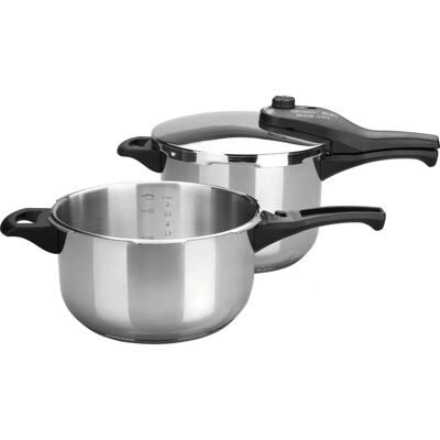 Lacor Olla a presión - 6L+4L - Acero inoxidable - Diseño sencillo - Olla a presión Lacor Olla a presión - 6L+4L - Acero inoxidable - Diseño sencillo - Olla a presión