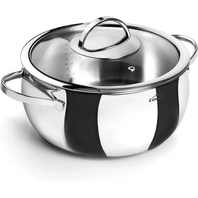 Cocotte LACOR Belly 28cm en acier inoxydable avec couvercle - Publicité Cocotte LACOR Belly 28cm en acier inoxydable avec couvercle - Publicité