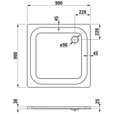 Megabad Stahl-Plan Superflach Duschwanne - Duschwanne Megabad Stahl-Plan Superflach Duschwanne - Duschwanne