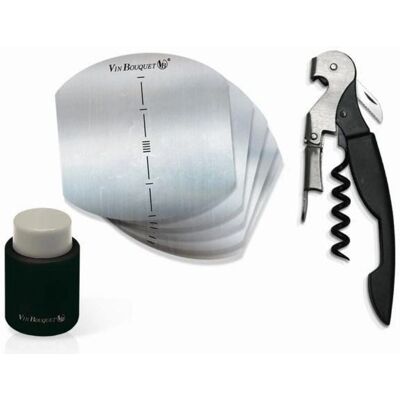 Ensemble d'Accessoires pour Vin Vin Bouquet - Ouvre-bouteille à Double Lame & Pompe à Vide Ensemble d'Accessoires pour Vin Vin Bouquet - Ouvre-bouteille à Double Lame & Pompe à Vide