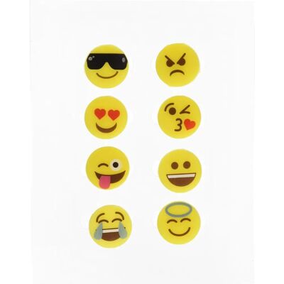 Vin Bouquet Smiley Silicone Glass Marker - Set of 8 - Glass Markers Vin Bouquet Smiley Silicone Glass Marker - Set of 8 - Glass Markers