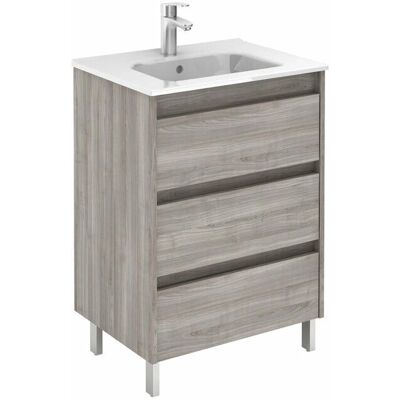 Muebles de baño Royo Sansa - 3 Cajones, Lavabo de Porcelana Blanca Muebles de baño Royo Sansa - 3 Cajones, Lavabo de Porcelana Blanca