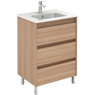 Mueble de baño Royo Sansa 3 cajones - Nogal Arenado - 100 cm Mueble de baño Royo Sansa 3 cajones - Nogal Arenado - 100 cm