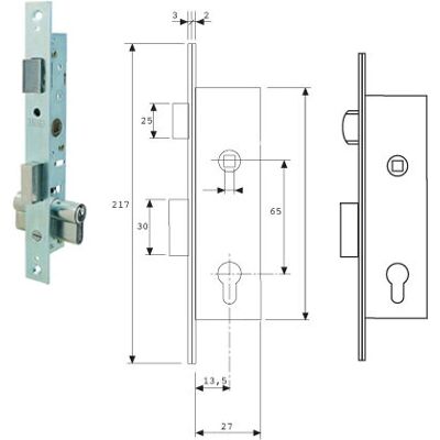 Tesa - Serrure pour Porte Métallique - Poignée Réversible - Entrée 13.5mm Tesa - Serrure pour Porte Métallique - Poignée Réversible - Entrée 13.5mm