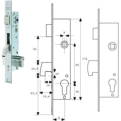 Cerradura Tesa 2240/20/3ai - Puerta Metálica Segura Cerradura Tesa 2240/20/3ai - Puerta Metálica Segura