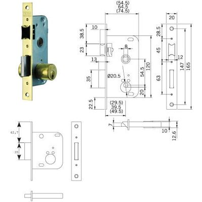 Cerradura Tesa 2001-hl/40 Reversible para Puertas de Madera - Cerradura/Ceñadura Cerradura Tesa 2001-hl/40 Reversible para Puertas de Madera - Cerradura/Ceñadura