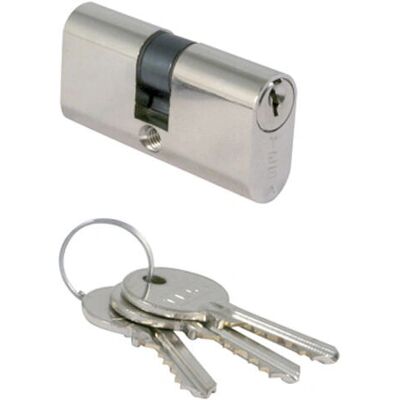 Cylindre de serrure ovale TESA - Levière excentrique en nickel Cylindre de serrure ovale TESA - Levière excentrique en nickel