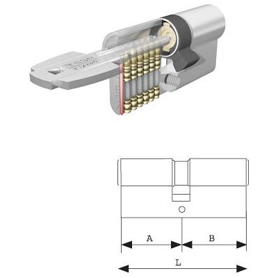 Cilindro de cerradura Tesa T60 /40x40 Latonado - Sistema de seguridad Cilindro de cerradura Tesa T60 /40x40 Latonado - Sistema de seguridad