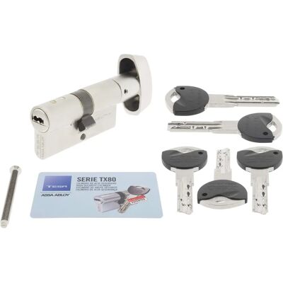 Tesa TX80 Nikiel Bezpieczeństwa Cylinder - 5 Kluczy Tesa TX80 Nikiel Bezpieczeństwa Cylinder - 5 Kluczy