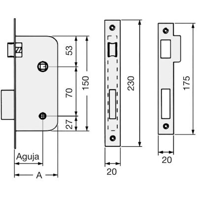 ASSA ABLOY - Tesa 13458RAI - Acero inoxidable mate - 50 mm - Lock ASSA ABLOY - Tesa 13458RAI - Acero inoxidable mate - 50 mm - Lock