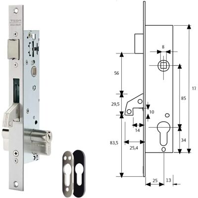 Tesa 2240/25/3NI Lock - Reinforced Security Shield Tesa 2240/25/3NI Lock - Reinforced Security Shield