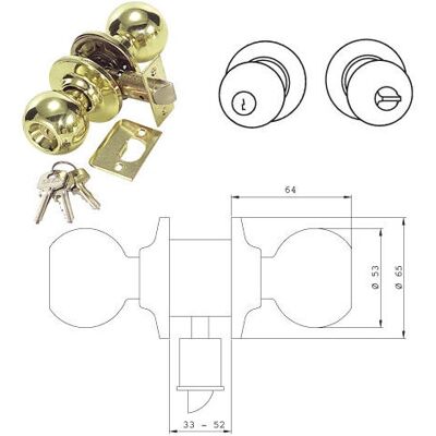 Tesa 03020600 cerradura/pestillo de puerta - Adecuado para puertas de entrada - Cerradura con llave en ambos lados - Acabado en latón pulido Tesa 03020600 cerradura/pestillo de puerta - Adecuado para puertas de entrada - Cerradura con llave en ambos lados - Acabado en latón pulido
