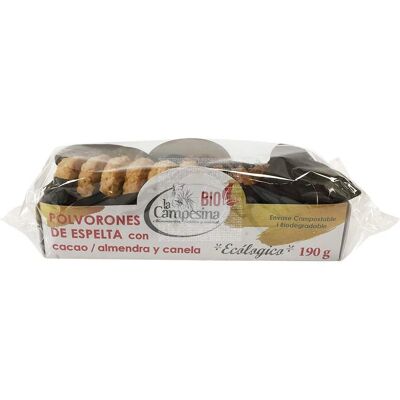 Galletas veganas y orgánicas de harina de espelta La Campesina - Canela, Cacao & Almendra - Polvorones Galletas veganas y orgánicas de harina de espelta La Campesina - Canela, Cacao & Almendra - Polvorones