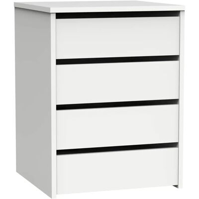 Miroytengo Commode Blanche 4 Tiroirs - Rangement - Publicité Miroytengo Commode Blanche 4 Tiroirs - Rangement - Publicité