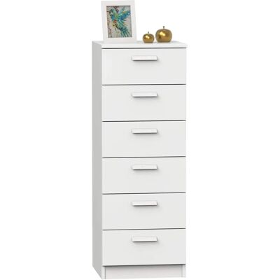 MUEBLES PITARCH Tibet Commode Blanche 6 Tiroirs - Publicité MUEBLES PITARCH Tibet Commode Blanche 6 Tiroirs - Publicité