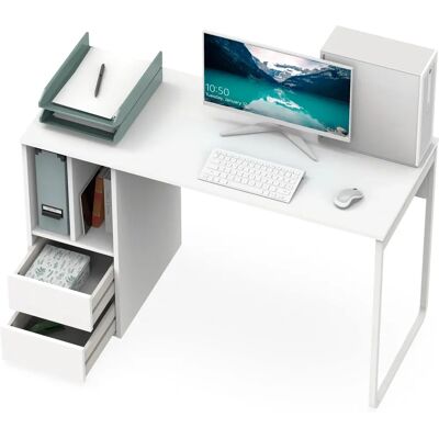 Muebles Pitarch Nolita Blanco/pata blanca - Mesa de escritorio - Estilo moderno, Espacios pequeños, Montaje fácil Muebles Pitarch Nolita Blanco/pata blanca - Mesa de escritorio - Estilo moderno, Espacios pequeños, Montaje fácil