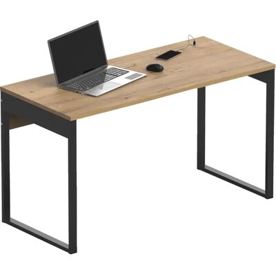 MUEBLES PITARCH - Nexus Bureau - Industriële stijl, USB-poorten, Zwarte poten MUEBLES PITARCH - Nexus Bureau - Industriële stijl, USB-poorten, Zwarte poten