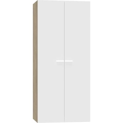 Armoire MUEBLES PITARCH - Chêne Cambrian & Blanc - 2 Portes - Mobilier Chambre - Publicité Armoire MUEBLES PITARCH - Chêne Cambrian & Blanc - 2 Portes - Mobilier Chambre - Publicité