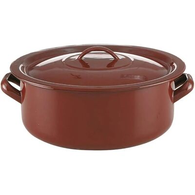 Olla de acero esmaltado marrón Quid Classic de 30 cm Olla de acero esmaltado marrón Quid Classic de 30 cm