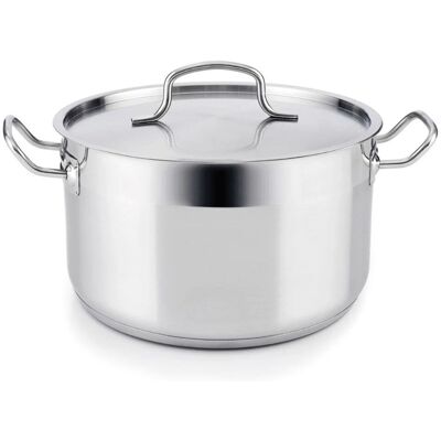 Pentola in Acciaio Inox Quid Azzero con Coperchio - Per Tutte le Piani di Cottura Pentola in Acciaio Inox Quid Azzero con Coperchio - Per Tutte le Piani di Cottura