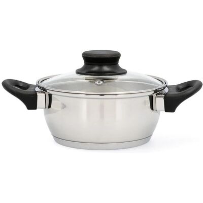 Casseruola in Acciaio Inox Quid Habitat 20 cm con Coperchio in Vetro Casseruola in Acciaio Inox Quid Habitat 20 cm con Coperchio in Vetro