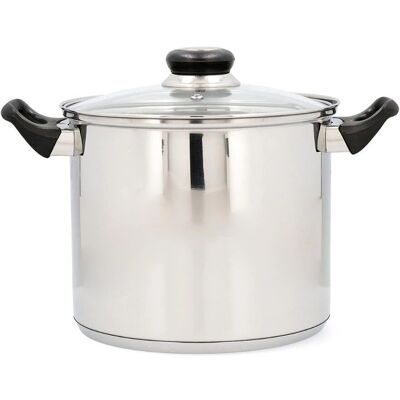 Pentola in Acciaio Inox Quid Habitat 20 cm con Coperchio in Vetro Pentola in Acciaio Inox Quid Habitat 20 cm con Coperchio in Vetro