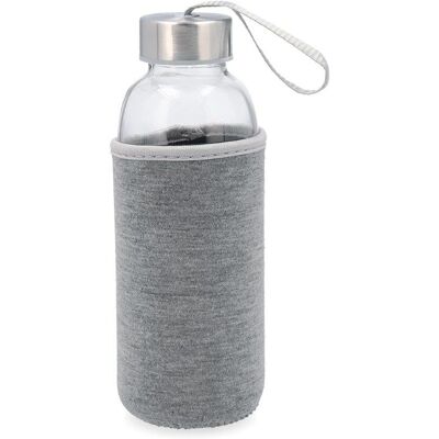 Quid Grijs Blauw Glazen Fles 400ml - Fles Type Quid Grijs Blauw Glazen Fles 400ml - Fles Type