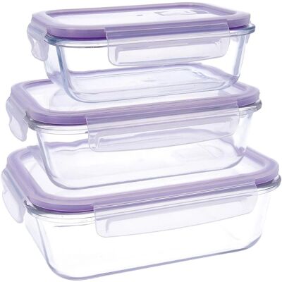 Quid Frost 3-pack glaslunchboxar - Hermetiska, BPA-fria Quid Frost 3-pack glaslunchboxar - Hermetiska, BPA-fria