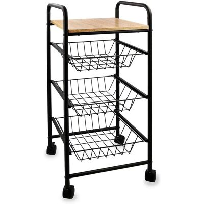 Carro de Verduras Quid Cuadrado 3 Cestas 34x34x76 cm - Carro de Verduras Carro de Verduras Quid Cuadrado 3 Cestas 34x34x76 cm - Carro de Verduras