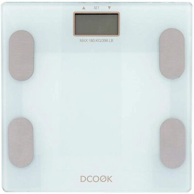 Bilancia Digitale Dcook - Vetro Temperato Bianco - 180kg Bilancia Digitale Dcook - Vetro Temperato Bianco - 180kg