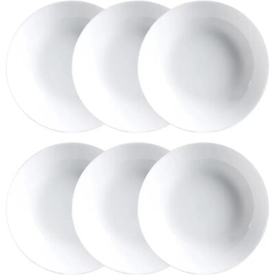 Ensemble d'Assiettes en Verre Blanc Luminarc Diwali - 6 pcs Ensemble d'Assiettes en Verre Blanc Luminarc Diwali - 6 pcs