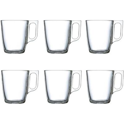 Ensemble de 6 mugs en verre transparent Luminarc - 250 ml Ensemble de 6 mugs en verre transparent Luminarc - 250 ml