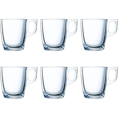 Luminarc Nuevo - Ensemble de 6 tasses à café en verre transparent - 90 ml Luminarc Nuevo - Ensemble de 6 tasses à café en verre transparent - 90 ml