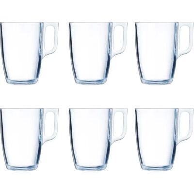 Ensemble de Tasses Luminarc - 6 pièces, 400 ml, Verre Transparent Ensemble de Tasses Luminarc - 6 pièces, 400 ml, Verre Transparent