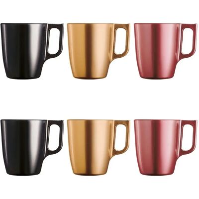 Luminarc Flashy - Set de 6 Tasses à Café 25cl - Verre Trempé Luminarc Flashy - Set de 6 Tasses à Café 25cl - Verre Trempé