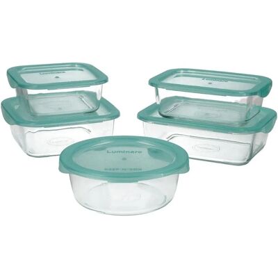 Set de Boîtes à Lunch Luminarc Keep'n Lagon Bicolore - 5 pcs Set de Boîtes à Lunch Luminarc Keep'n Lagon Bicolore - 5 pcs