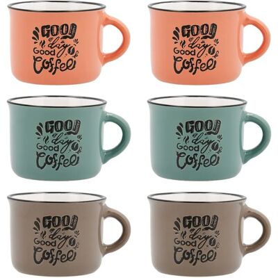 Quid Frappe Deco Keramisch Bekerset - 80 ml Keukengerei Quid Frappe Deco Keramisch Bekerset - 80 ml Keukengerei