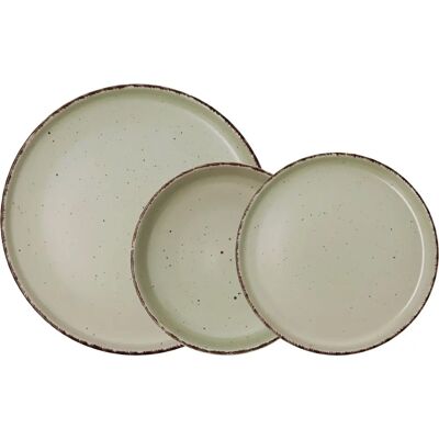Juego de Vajilla Cerámica Quid Duna Verde - 12 Piezas para 4 Personas Juego de Vajilla Cerámica Quid Duna Verde - 12 Piezas para 4 Personas