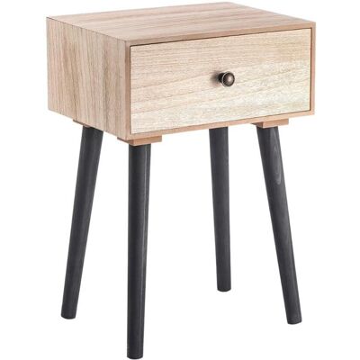 Vinthera Moa Table de Nuit - Acier Naturel MDF 35x26x50cm Vinthera Moa Table de Nuit - Acier Naturel MDF 35x26x50cm